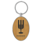 Oval Keychain - 3"x 1 3/4" Laserable Leatherette/Metal