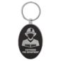 Oval Keychain - 3"x 1 3/4" Laserable Leatherette/Metal