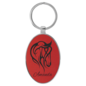 Oval Keychain - 3"x 1 3/4" Laserable Leatherette/Metal