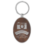 Oval Keychain - 3"x 1 3/4" Laserable Leatherette/Metal