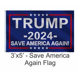 Trump 2024 Flag - Save America Again - Blue