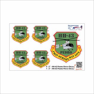 HH-43 Pedro Rescue Patch Decal Set