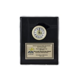Black Piano Finish Clock Plaque - 8"x10"