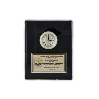 Black Piano Finish Clock Plaque - 8"x10"