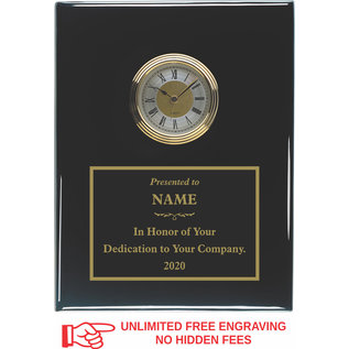 Black Piano Finish Clock Plaque - 8"x10"