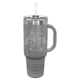 40 oz. Travel Mug with Handle, Straw Included