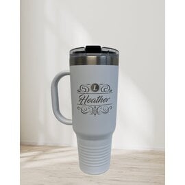 40 oz. Travel Mug with Handle, Straw Included