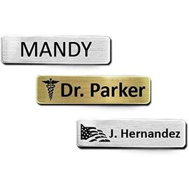 5/8" X 2 1/2" Metal Name Tag w/ Clutch Back