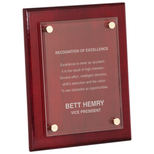 Floating Plaque - Piano Finish with Acrylic Plate