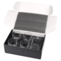 Square Glass Decanter Set with Four 11 oz. Glasses in a Black Gift Box