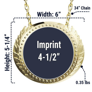 Lite Champ Medal w/ Plastic Chain - 6" x 5.25"