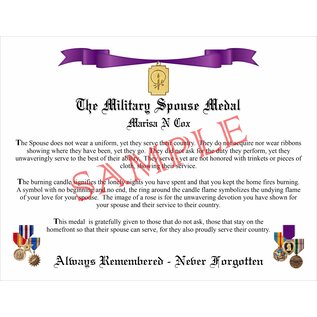 Morgan House Spouse Medal