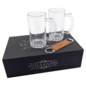 Beer Set with Two 14 oz. Mugs and One Rawhide Laserable Leatherette Bottle Opener