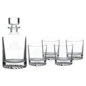 Round Glass Decanter Set with Four 9 oz. Glasses in a Black Gift Box
