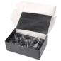 Round Glass Decanter Set with Four 9 oz. Glasses in a Black Gift Box