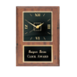 Walnut Clock Award with Black Engraving Plate – 9" x 12" Plaque