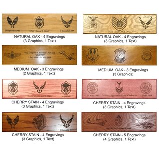 Morgan House Shadow Box in the shape of the Air Force Logo - Walnut Wings..3x5 Flag Size & Laser area at the top of display.