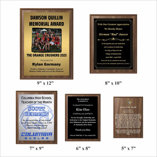 Walnut Finish Plaque