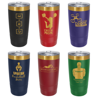Bright Gold ION-Plated Ringneck Tumbler with Slider Lid