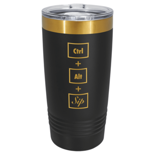 Bright Gold ION-Plated Ringneck Tumbler with Slider Lid