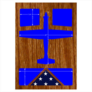 Morgan House Shadow Box in the shape of a T-6 Aircraft..3x5 Flag area