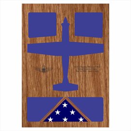 Morgan House Shadow Box in the shape of a T-6 Aircraft..3x5 Flag area
