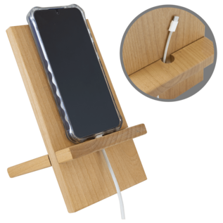 4.5" x 8" Red Alder Cell Phone & Tablet Easel – Personalized Wooden Desk Stand