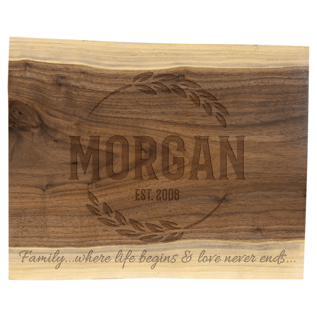 Black Walnut Cutting & Charcuterie Board – Engraved Personalized Serving Board