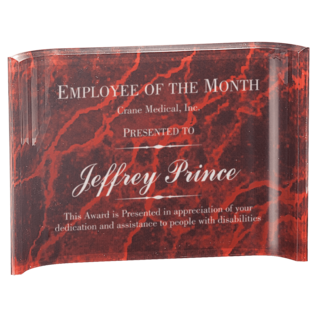 Engraved  Acrylic Crescent Award