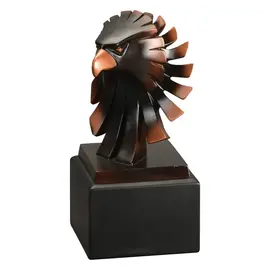 9" Modern Resin Eagle Head - Bronze