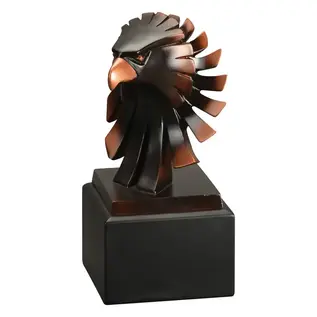 9" Modern Bronze Resin Eagle Head Award