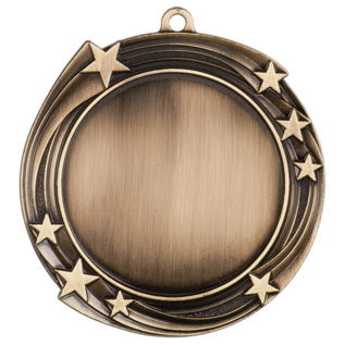 2 3/4" Swirling Star 2" Insert Holder Medal