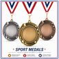2 3/4" Swirling Star 2" Insert Holder Medal