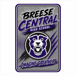 Breese Central Cougars Alumni Parking Sign – 12" x 18" Printed Aluminum Sign (Single-Sided)