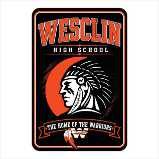 Wesclin Warriors Alumni Parking Sign – 12" x 18" Printed Aluminum Sign (Single-Sided)