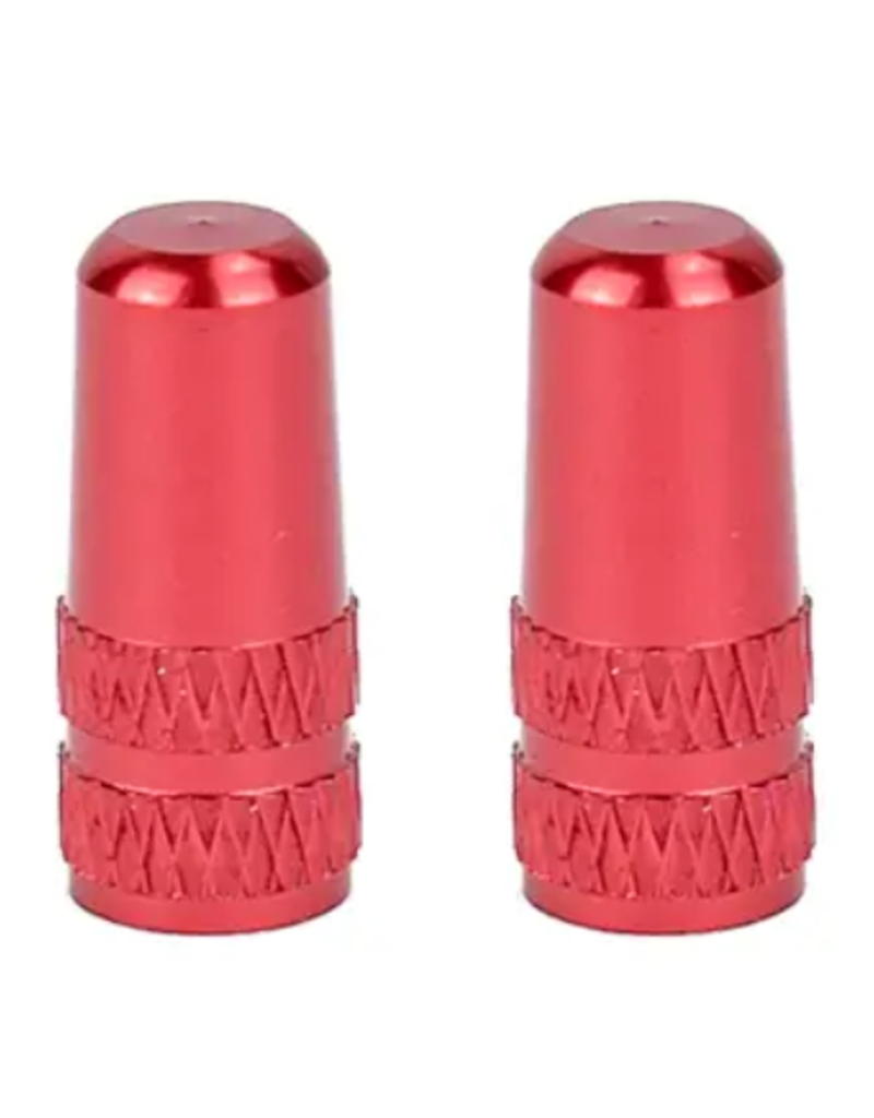 VALVE CAPS PV ALUM RED PAIR