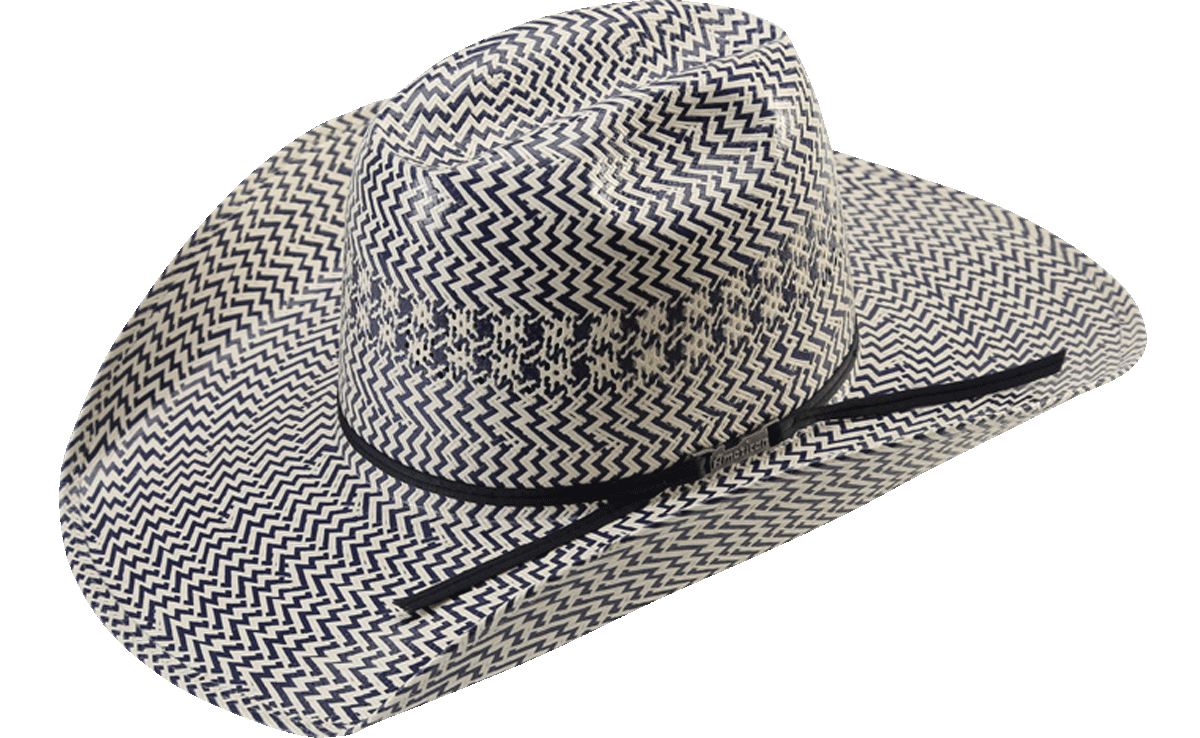 Black & white straw hat‎ Biggar Straw Hat - Zig Zag - Ivory / Black - Billy main image 4