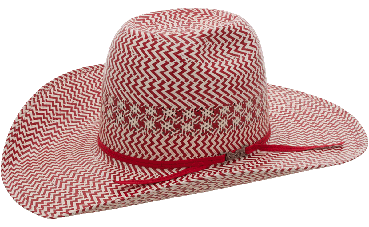 Red straw cowboy hat hotsell