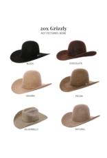 AMERICAN HAT CO AMR 20X 4 1/4 Grizzly Natural LO