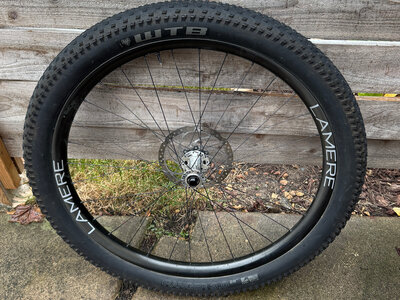 LaMere Cycles Front LaMere Carbon 29er Wheel 15x110 Silver Bitex Hub LaMere Cycles Front LaMere Carbon 29er Wheel 15x110 Silver Bitex Hub