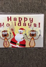 The Fanatic Group Santa & Reindeer Happy Holidays Christmas Card (10pk)