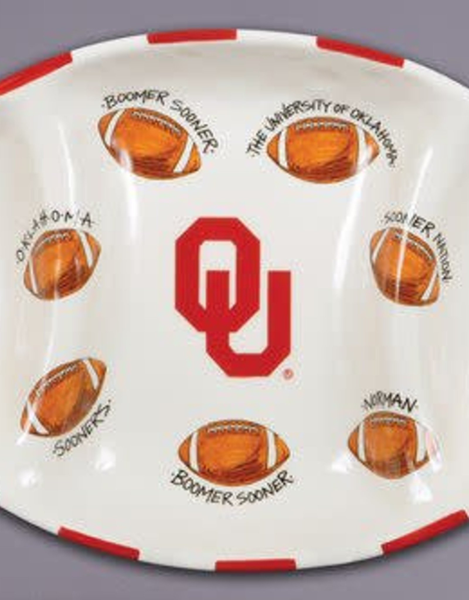 Magnolia Lane Magnolia Lane 3-Section Football Platter