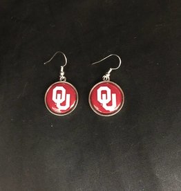 Oklahoma Sooners Enamel Drop Hoop Earrings