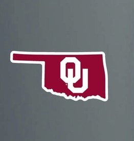 Color Shock OU Inside Shape Of State Auto Decal 2.9"x6"