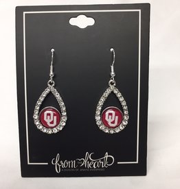 The University of Oklahoma Dangle Earrings Stainless Steel ST517UOK