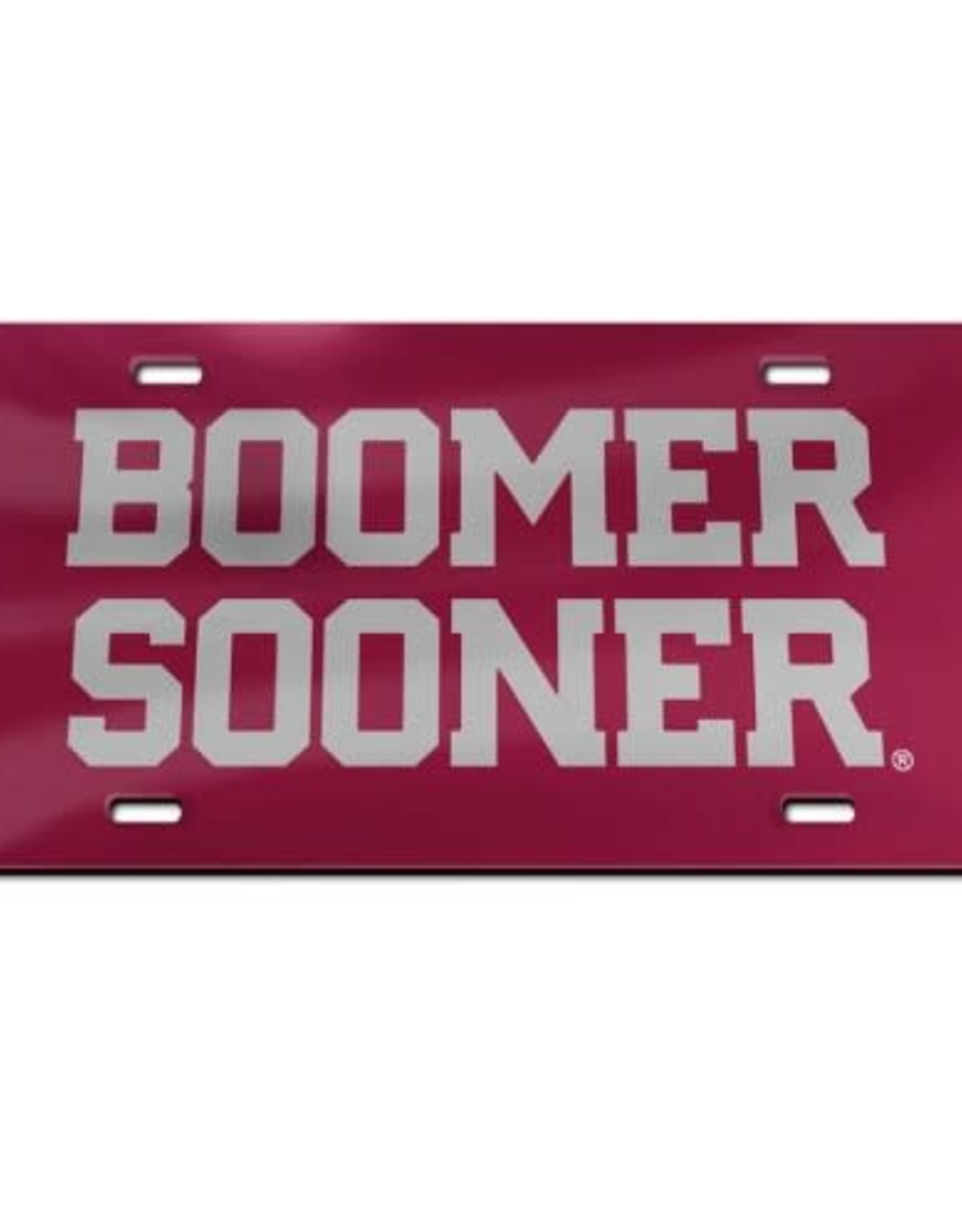 Laser Magic Acrylic Crimson w/ Silver Boomer Sooner License Plate