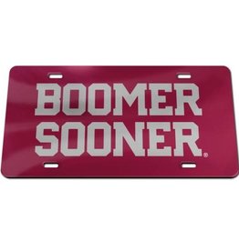 Laser Magic Acrylic Crimson w/ Silver Boomer Sooner License Plate