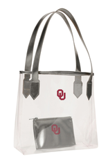 Chicka-d Chicka~d OU Clear Carryall Stadium Tote w/ Privacy Pouch