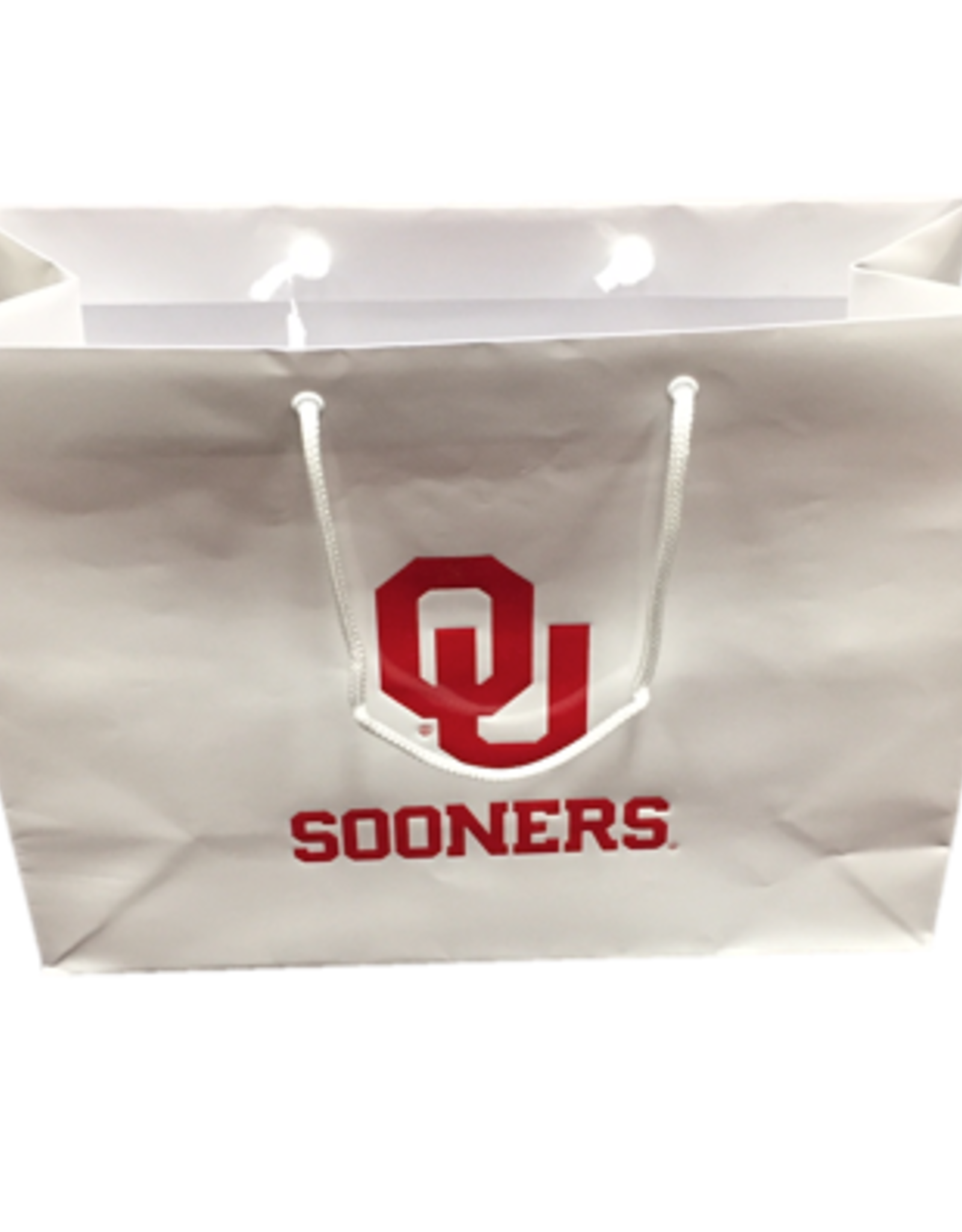 Jardine OU Sooners Glossy White Gift Bag 13x5x10