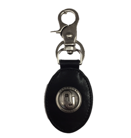 Zep-Pro OU Concho Black Leather Key Fob